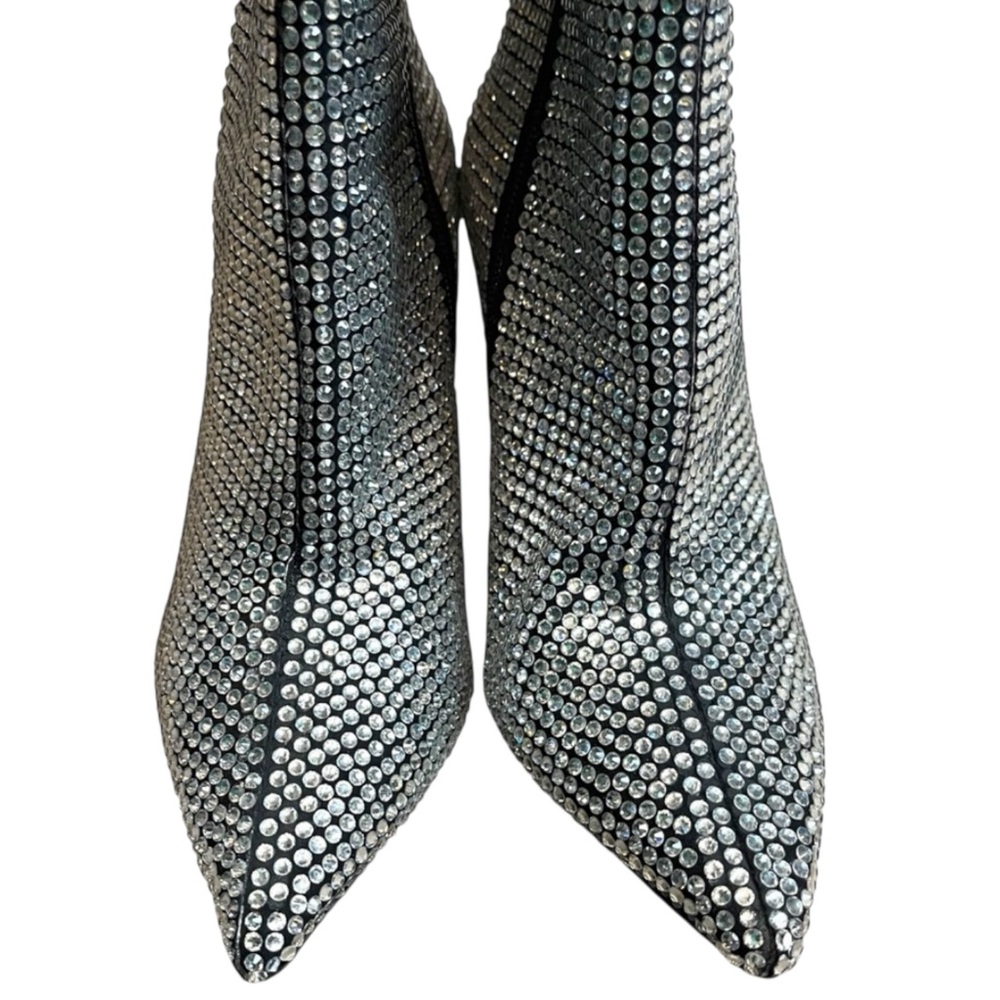 Gianni Bini GABORTWO Crystal Rhinestone Covered Pointy Toe Wedge Heel  Boots - Picture 9 of 10
